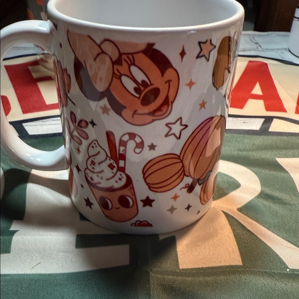 Mickey Mouse Disney Cartoon Character Mug - White and Brown